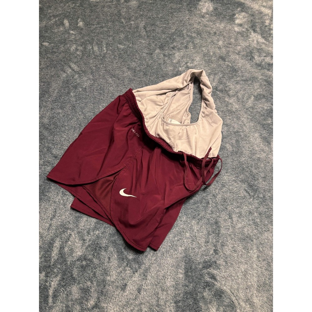 Nike Womens Harvard Dri-FIT Shorts Size S Burgundy Woven Athletic Activewear - Picture 9 of 9